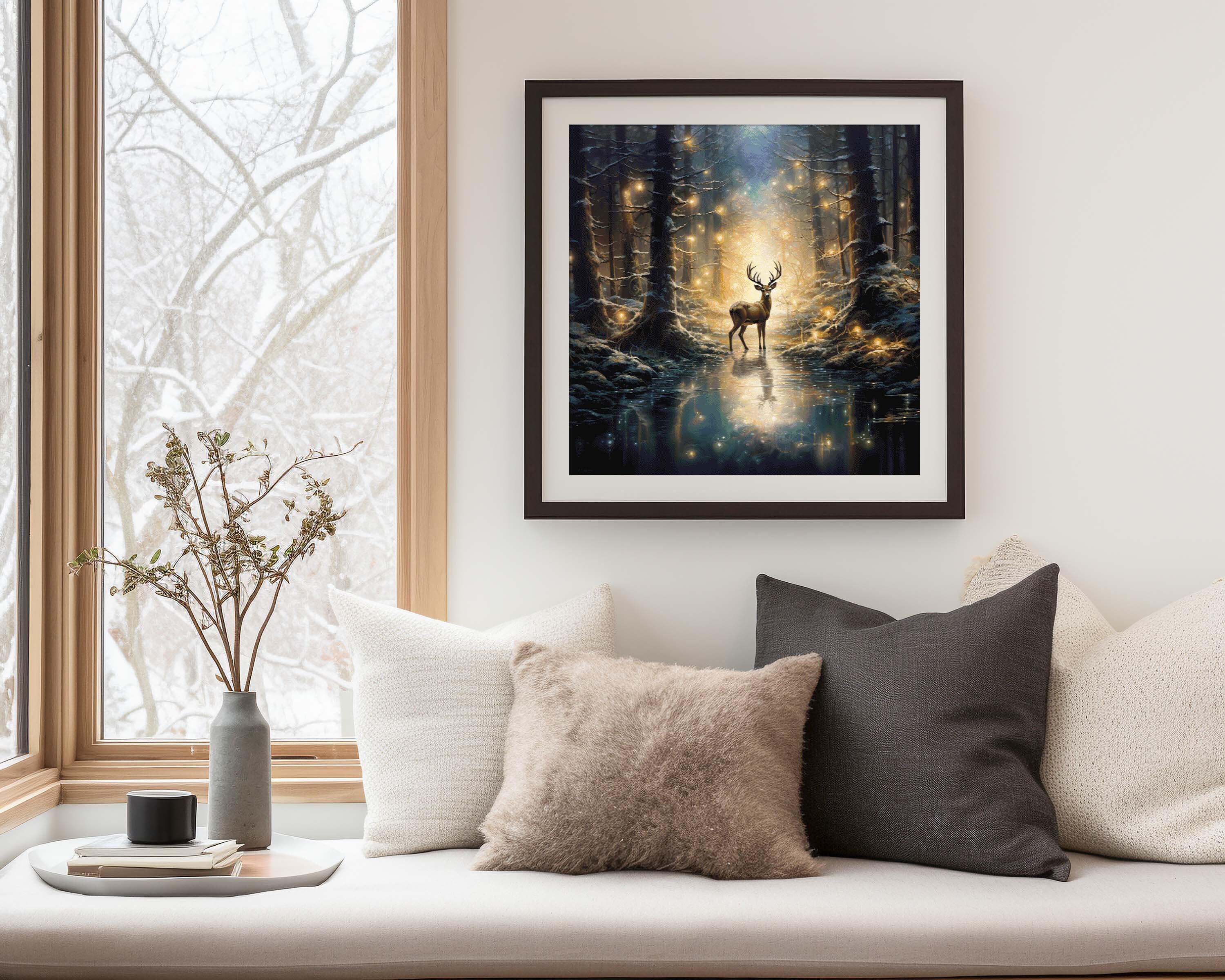 Deer in Magical Forest Counted Cross Stitch Pattern Instant PDF ...