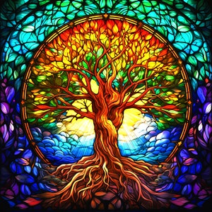 Stained Glass Tree of Life Two Cross Stitch Pattern Instant PDF ...