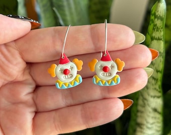 Clown Halloween Polymer Clay Earrings