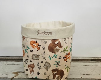 Woodland Creatures Fabric Nursery basket - organizer