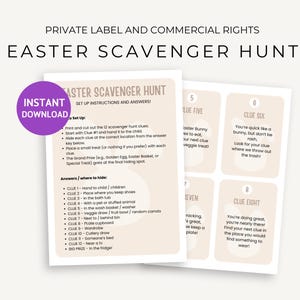 Printable Easter Scavenger Hunt, Fun Indoor Outdoor Treasure Hunt for Kids, Clues, Activities, and Games
