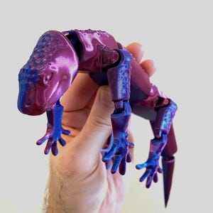 3D Printed Articulated Lizard Fidget Toy – Unique Stress Relief Gadget, Posable Interactive Desk Accessory, Fun Fidget for Kids & Adults