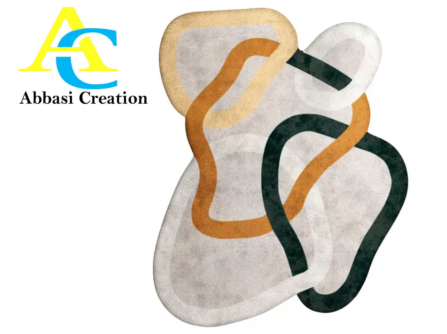 Irregular Pattern Rug Irregular Shaped Throw Rug Illusion Pattern Hand-tufted 100% Wool ...