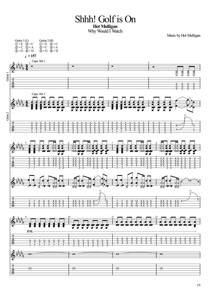 Guitar Tab Hot Mulligan Shhh Golf is on zdjęcie 2