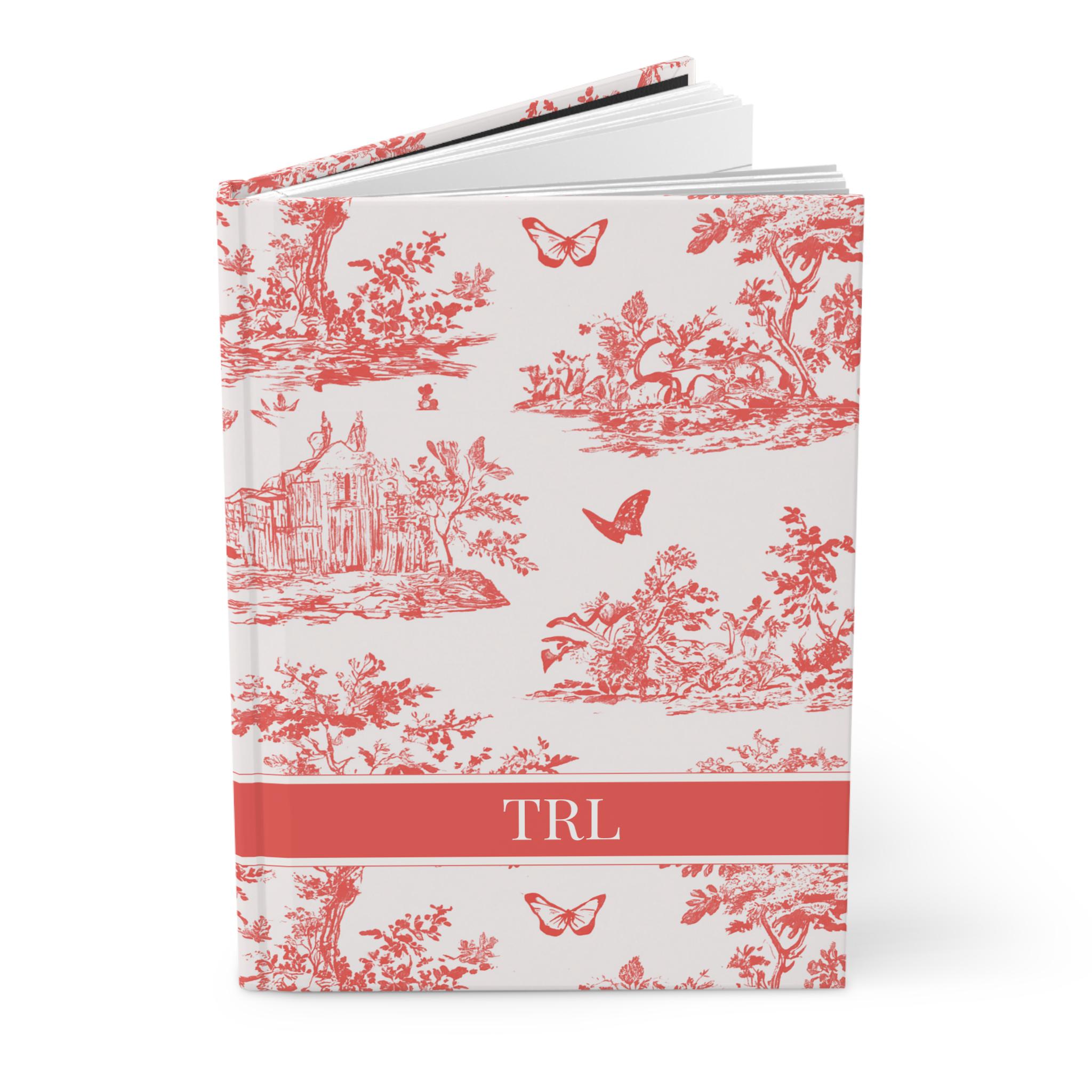 Red Personalized Toile De Jouy Journal! Toile Journal, Toile Notebook ...