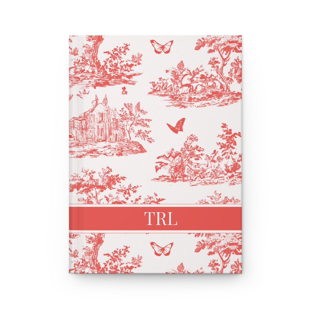 Red Personalized Toile De Jouy Journal! Toile Journal, Toile Notebook ...