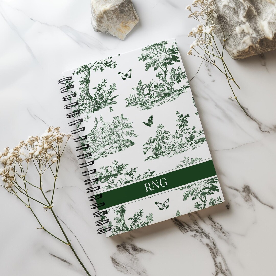 Green Personalized Toile De Jouy Journal! Personalized Journal ...