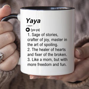 Funny yaya mug, gift for yaya from granddaughter, gifts from grandchilderen to yaya, grandma gifts, novelty coffee cup