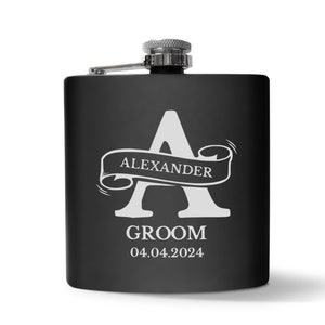 Groom Flask, Gift For Groom, Groom Gifts, Groom Proposal, Custom Flask, Groom Proposal Box, Monogram, Personalized Flask