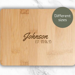 Personalized Cutting Board Wedding Gift, Bamboo Charcuterie Board, Unique Valentines Day Gift, Bridal Shower, Engraved Engagement Present