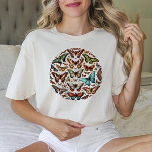Vintage Butterflies Shirt For Women, Comfort Colors® Boho Butterfly Shirt, Aesthetic Cottagecore Shirt For Women