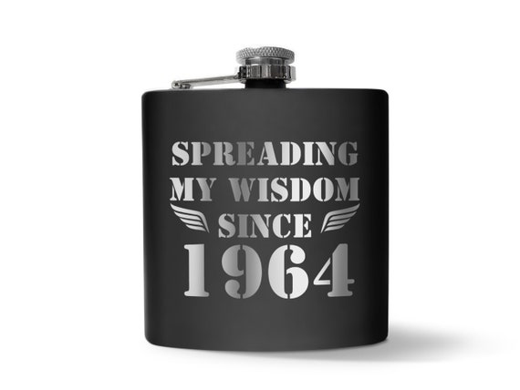 8oz 1964 Happy 50 Stainless Steel Flask 8oz 1964 Happy 50 Stainless Steel Flask