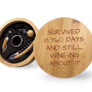 24th Anniversary Gift, 24th Wedding Anniversary Gift, 24 Year Anniversary Gift, 24 Year Anniversary, Custom Engraved Wine Set