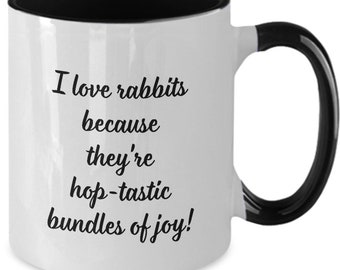 I Love Rabbits Coffee Mug, Birthday Anniversary Retirement Graduation Present For Rabbit Lovers, Cheeky Gag Gift For Rabbit Enthusiasts
