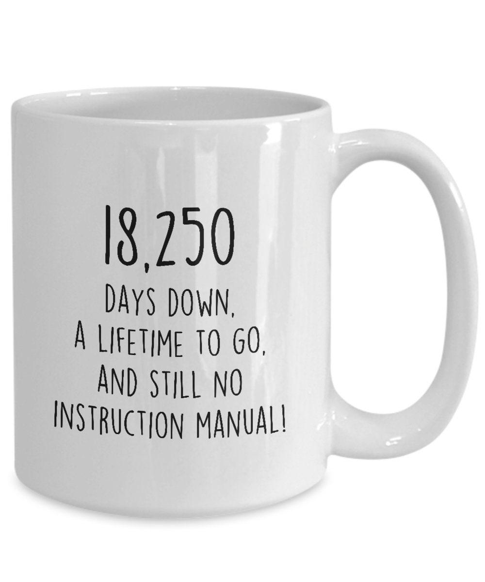 50th birthday gifts, 50 bday, being 50, Fiftieth bday, birthday cup, fiftieth bday mug, 18,250 days gift, personal coffee mug