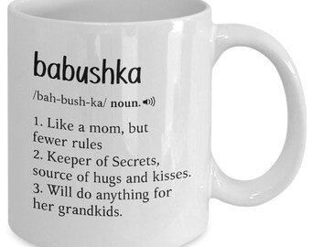 Babushka definition coffee mug, Babushka Gift, Funny Grandmother Gift, Gift Idea For Grandma, Russian Grandmother Mug, Babushka Christmas