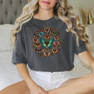 Vintage Butterfly Shirt For Women, Comfort Colors® Boho Butterfly Shirt, Aesthetic Cottagecore Shirt For Women