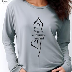 Yoga Is a Journey Inward Long Sleeve Shirt, Mindfulness Meditation Tee