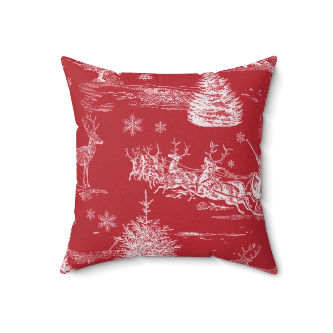 Santa Red and White Christmas Throw Pillow Etsy