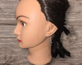 Silver cross earrings
