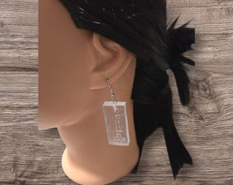 Clear gaming controller earrings