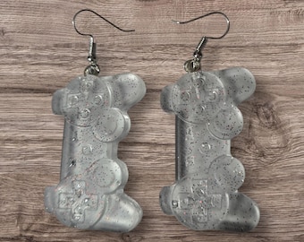 Clear gaming controller earrings