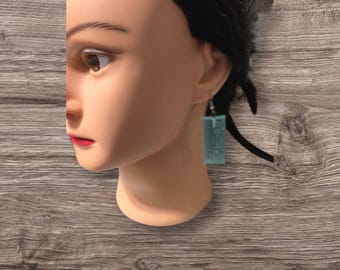 Blue gaming controller earrings