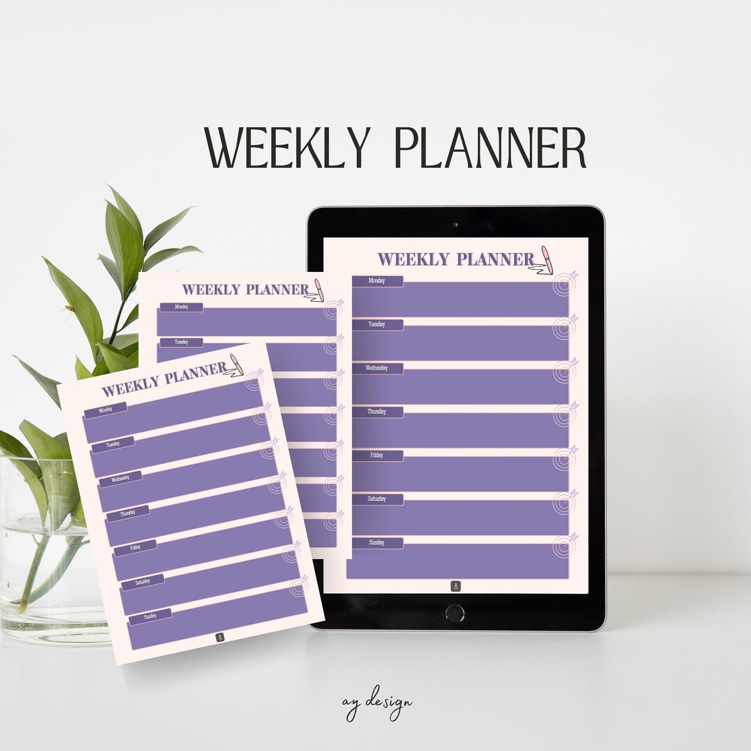 Printable Weekly Planner, Undated Schedule, A4 A5 Letter (digital ...