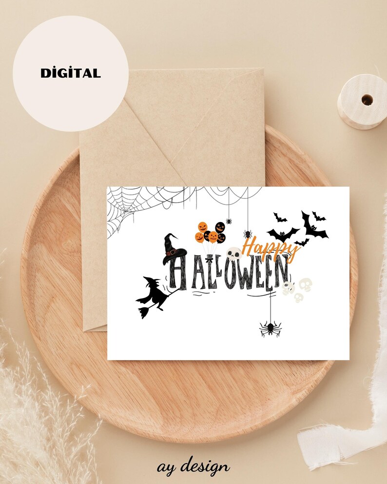 Digital Halloween Card Printable Printable Halloween Card Printable ...
