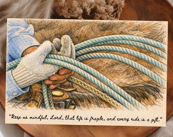 Oración de Roper PNG gráfico imprimible digital descarga impresión de vaquero de decoración occidental.