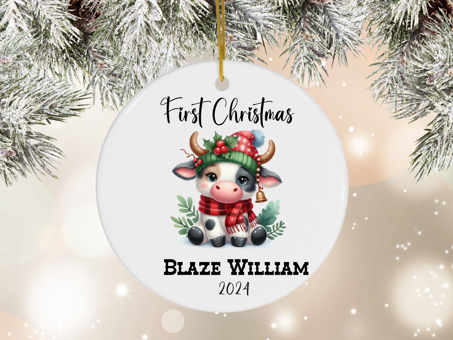 Baby's First Christmas 2024 Ornament Personalized Ornament 1st Xmas for