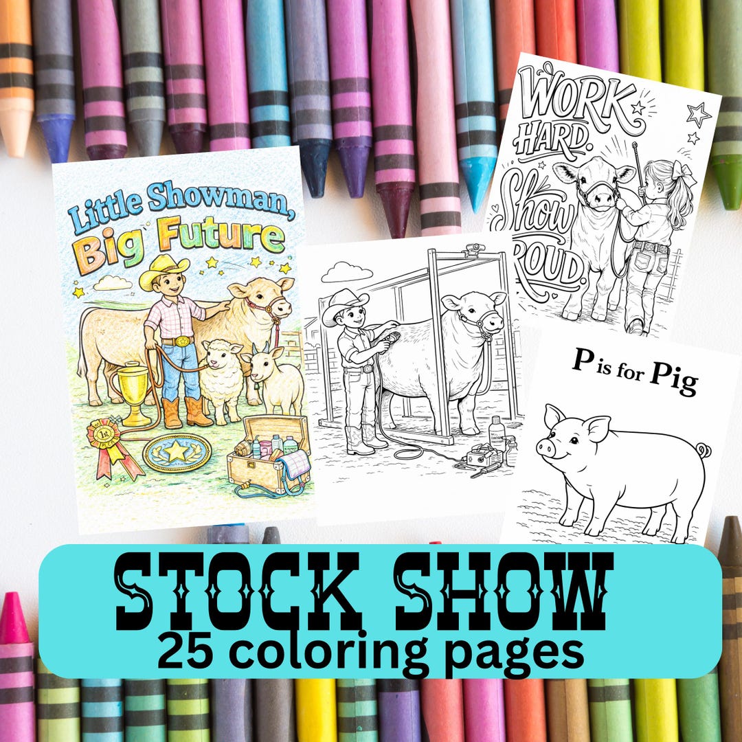 Super Stock Colouring In Stock Show Coloring Page Bundle of 25 Downloadable PDF - Etsy