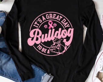 Real Bulldogs wear pink PNG digital download breast cancer awareness fight cancer pink ribbon clipart sports sublimation football season!!!!