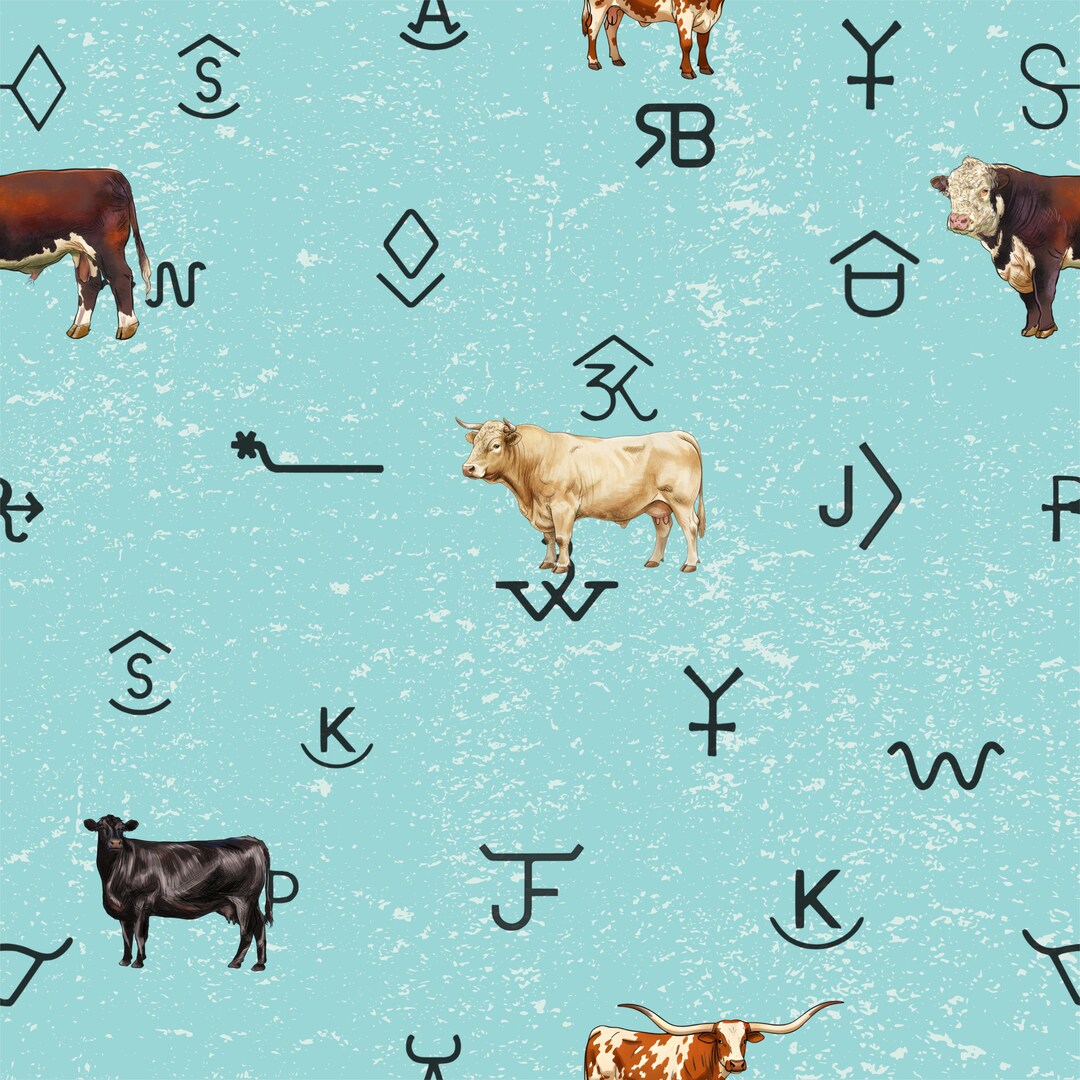 Western Ranch Patterns Western Ranch Seamless Pattern PNG, Cattle Brand Digital Paper - Etsy