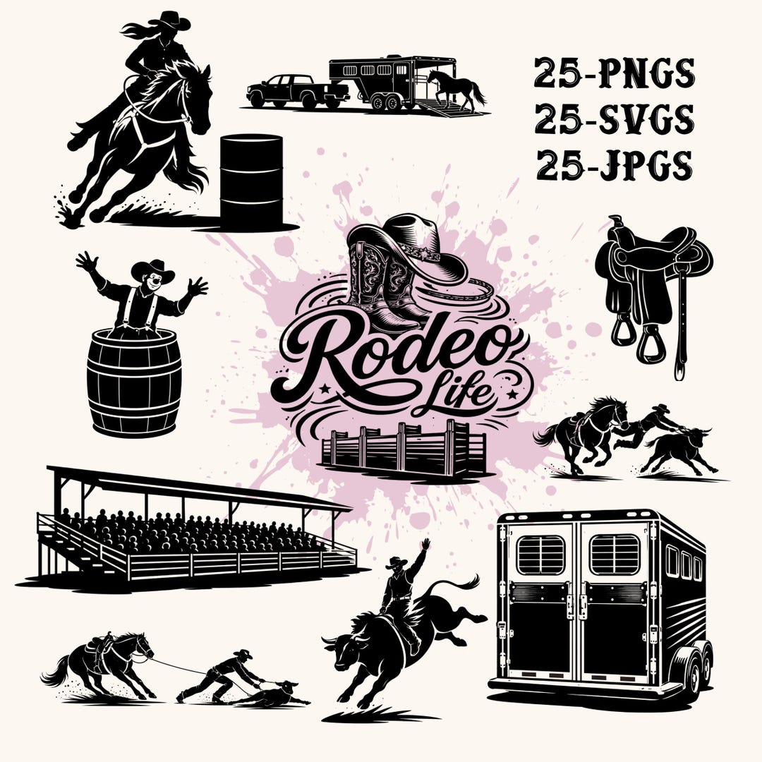 Rodeo Bundle 25 Png, Svg, Jpg Rodeo Life - Etsy