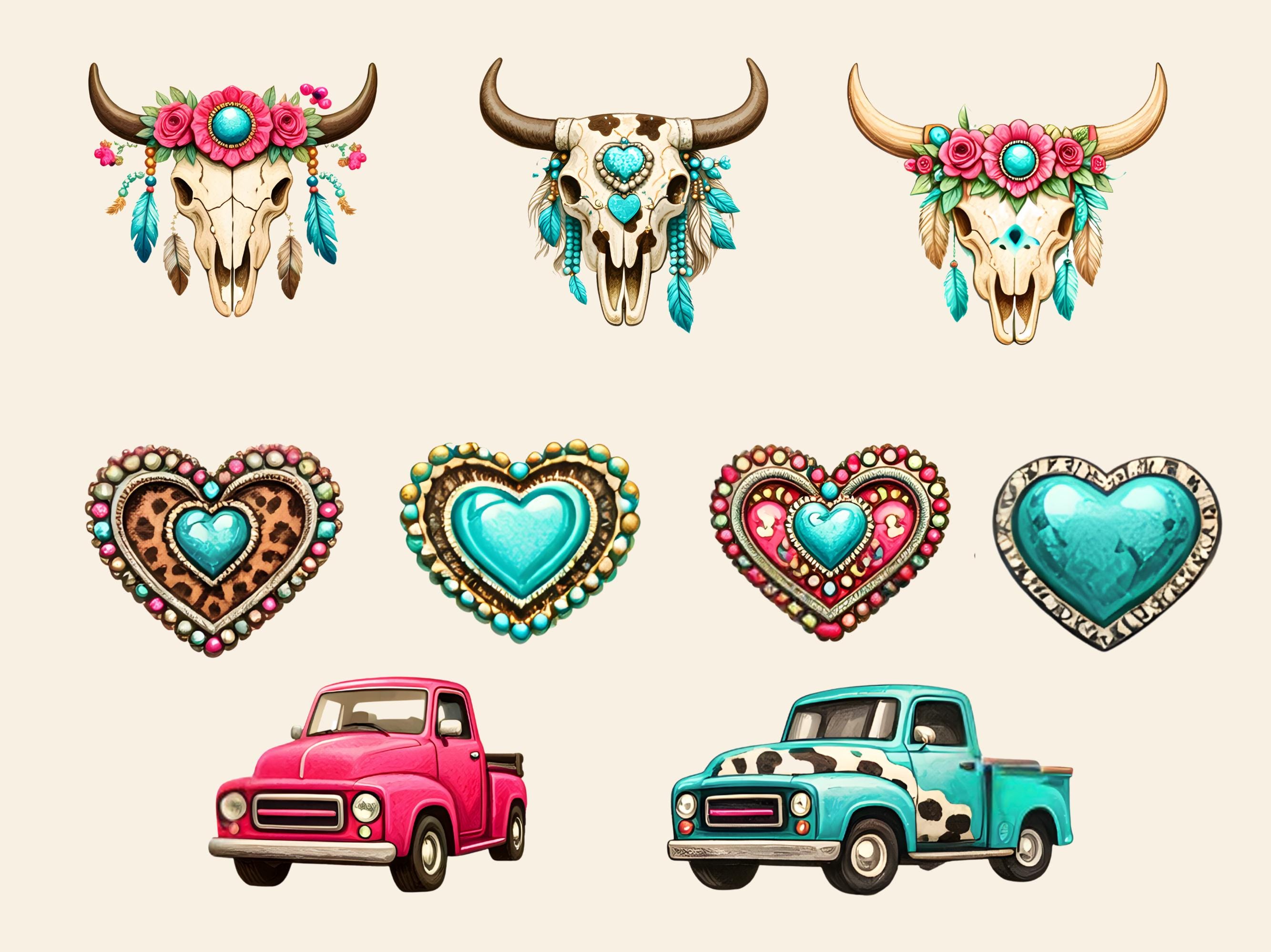 Cowgirl PNG Digital Download Bundle Rodeo Western Turquoise and Pink - Etsy