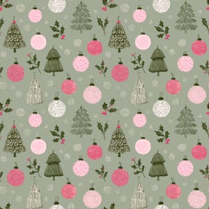 Pink and Green Christmas Seamless Digital Papers, Scrapbook Paper, Commercial Use Digital Paper, Pink Holiday Pattern Digital Download. JPGs