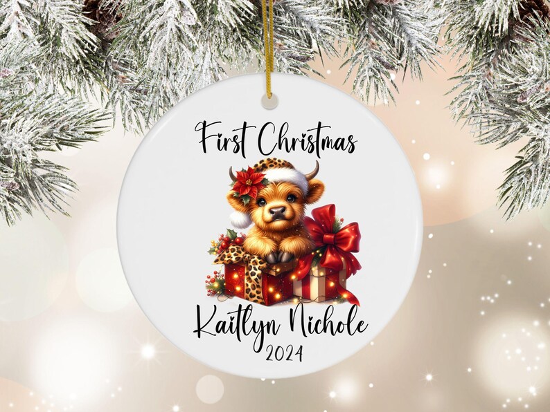 Baby's First Christmas 2024 Ornament Personalized Ornament 1st Xmas for