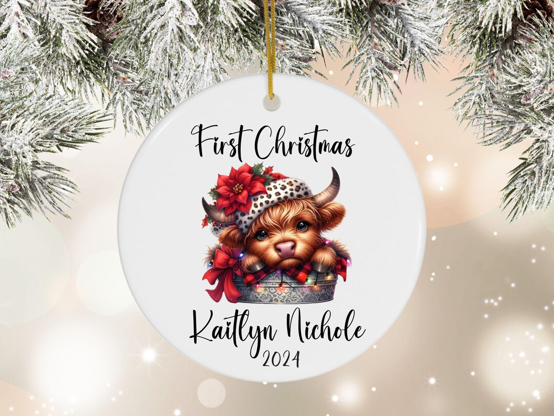 Baby's First Christmas 2024 Ornament Personalized Ornament 1st Xmas for