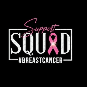 Support Squad breast cancer sucks PNG digital download breast cancer awareness fight cancer pink ribbon clipart sublimation quote