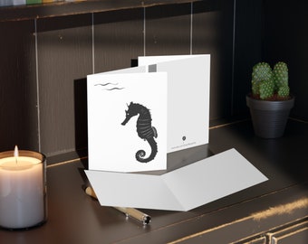 Minimalist Seahorse Greeting Cards - Set of 8/16/24 pcs