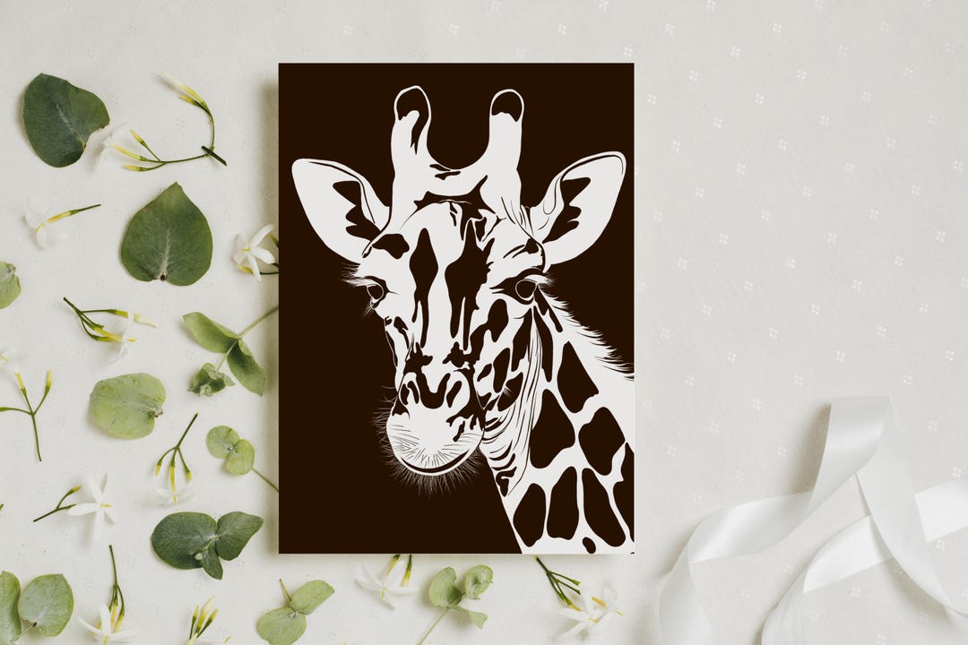Minimalist Giraffe Greeting Cards - Set of 10 With Envelopes - Tall ...