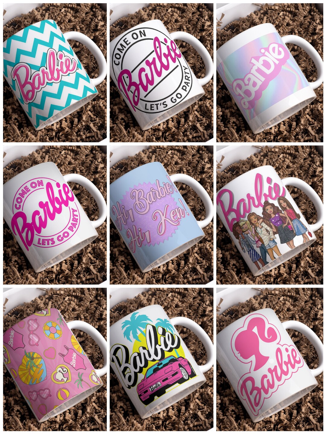 Barbie Coffee Cup Mug Barbie Print Ken Mug Cup Print White Mug - Etsy
