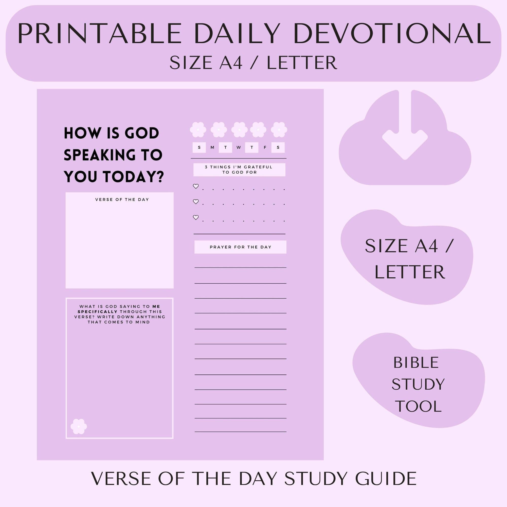 DAILY DEVOTIONAL / Bible Study Printables / Scripture Study Printable ...