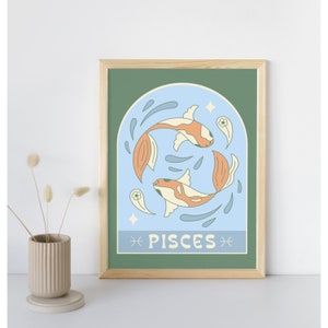 Dreamy Pisces Zodiac Constellation Digital Print | Astrology Wall Art Download, Instant Art