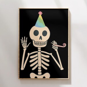 Decoração de aniversário com tema de esqueleto: Arquivo para imprimir para festa assustadora (Download digital)