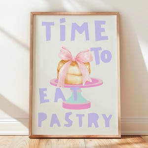 Pastry Artwork, Bakery Decor, Printable Art, Pastry Illustration, Pâtisserie Wall Art, Pastel Kitchen Decor, Pastry Print, Digital Download