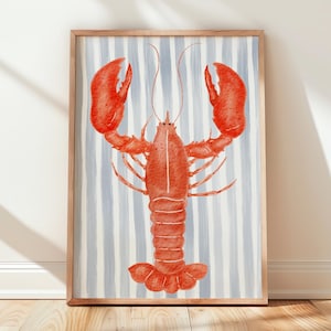 Nautical Lobster Print: Beachy Kitchen Wall Art (Digital Download)