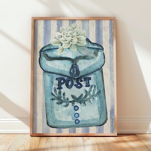 Watercolor Farmhouse Print: Rustic Vintage Style Wall Art (Digital Download)
