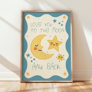 Celestial Nursery Print: Moon and Star Baby Room Decor (Digital Download)
